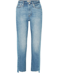 Madewell The Perfect Summer Frayed High Rise Straight Leg Jeans