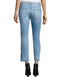 7 For All Mankind The Relaxed Skinny Cropped Jeans Cool Cloudy Blue