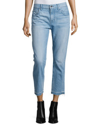 7 For All Mankind The Relaxed Skinny Cropped Jeans Cool Cloudy Blue