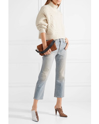 Mother The Tomcat Cropped High Rise Straight Leg Jeans