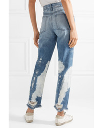 3x1 W3 Higher Ground Bleached Distressed High Rise Straight Leg Jeans