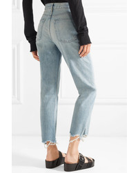 3x1 W3 Higher Ground Cropped Frayed High Rise Straight Leg Jeans