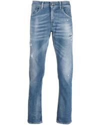 Dondup Whiskering Effect Cotton Jeans