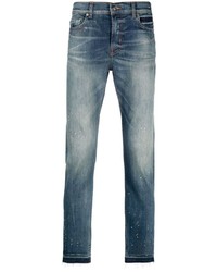 7 For All Mankind Whiskering Effect Straight Leg Jeans