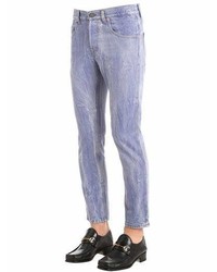 Gucci Wolf Patch Marbled Cotton Denim Jeans