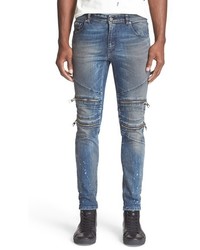 Just Cavalli Zip Detail Slim Fit Moto Jeans