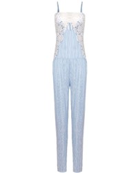 Thakoon Blue Lace Embroidered Jumpsuit