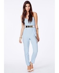 Missguided Kelsey Blue Tailored Strappy Jumpsuit