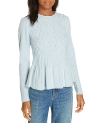 La Vie Rebecca Taylor Spiral Cable Wool Blend Sweater