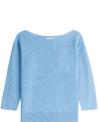 Light Blue Knit Cashmere Sweater