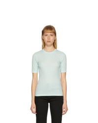 Light Blue Knit Crew-neck T-shirt