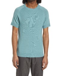 Open Edit Rib Short Sleeve Sweater In Teal Mineral At Nordstrom