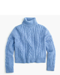 J.Crew Collection Cropped Cable Turtleneck Sweater