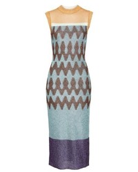 Missoni Colorblock Metallic Knit Midi Dress