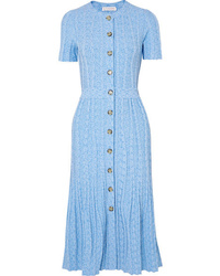 Light Blue Knit Sheath Dress