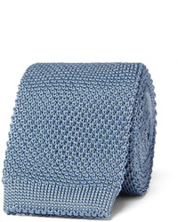 Light Blue Knit Silk Tie