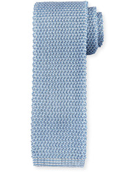 Peter Millar Textured Silk Knit Tie Light Blue