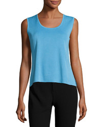 Ming Wang Scoop Neck Knit Tank Ocean