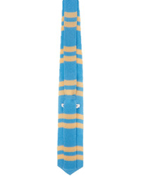 Our Legacy Blue Beige Knitted Frat Neck Tie