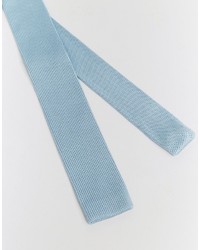 Asos Brand Knitted Tie In Light Blue