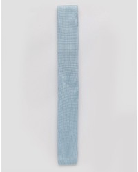 Asos Brand Knitted Tie In Light Blue