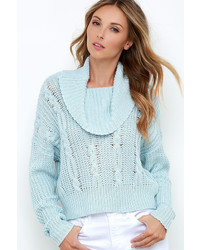 Somedays Lovin Ralphie Light Blue Crop Sweater