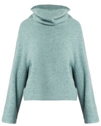 Toga Roll Neck Ribbed Knit Wool Sweater