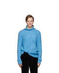 Sies Marjan Blue Bas Boucle Turtleneck Sweater