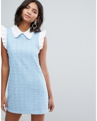 Sister Jane Mini Dress With Collar In Lace