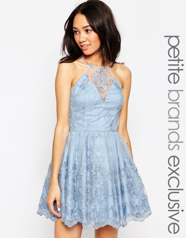 chi chi london fit & flare lace dress