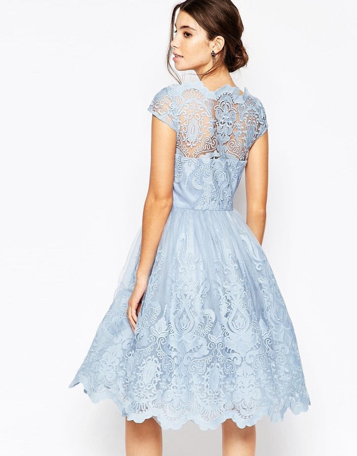 chi chi london blue lace dress
