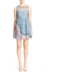 RED Valentino Rainbow Lace Fit Flare Dress