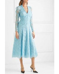 Erdem Annalee Ruched Corded Lace Dress