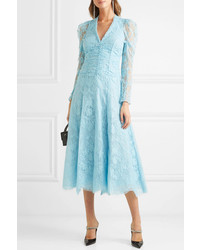 Erdem Annalee Ruched Corded Lace Dress