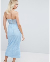PrettyLittleThing Lace Bandeau Midi Dress
