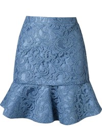 Martha Medeiros Ruffled Hem Marescot Lace Skirt