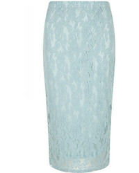 Dorothy Perkins Alice You Tall Sea Blue Lace Fit Midi Skirt