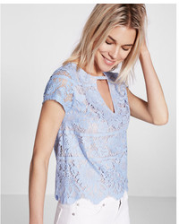 Express Lace Cut Out Short Sleeve Tee