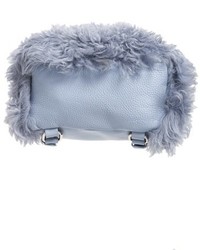 Kara Small Genuine Shearling Backpack Blue