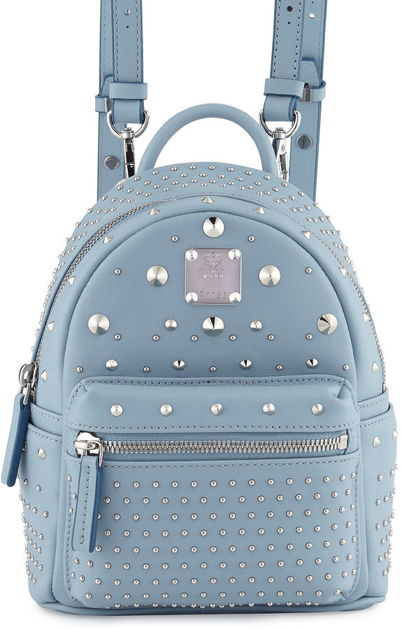 MCM, Bags, Mcm Stark Leather Backpack Blue