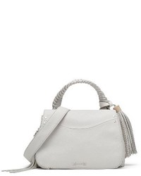 Elizabeth and James Small Trapeze Leather Satchel Beige