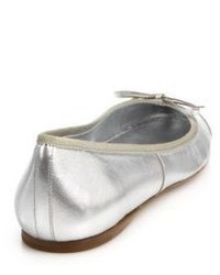 Prada Metallic Leather Ballet Flats