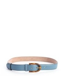 Gucci Blue Leather Bamboo Buckle Belt