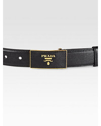 Prada Saffino Leather Logo Belt