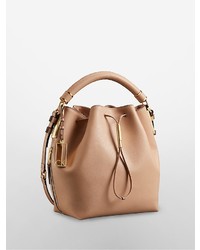 Calvin Klein Galey Saffiano Leather Convertible Drawstring Bucket Bag