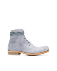 Light Blue Leather Casual Boots