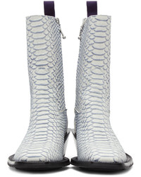 Eytys Off White Navy Snake Luciano Boots