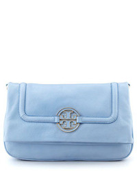 Women's Light Blue Leather Clutches by Tory Burch | Lookastic