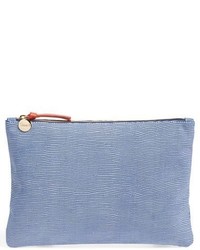 Clare Vivier Clare V Lizard Embossed Leather Zip Clutch
