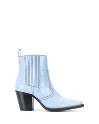 Light Blue Leather Cowboy Boots for 